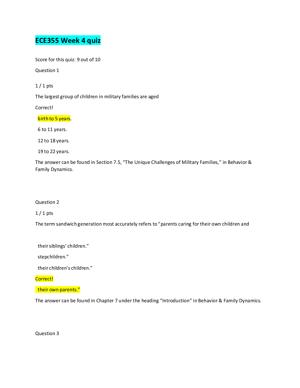 Preview image for ECE355ECE 355 Understanding Behavior & Family Dynamics Week 4 Quiz.